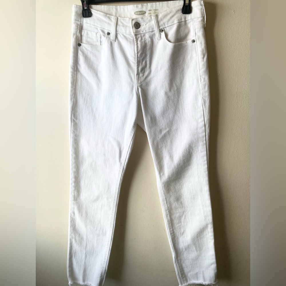 Old Navy Women's White Straight Leg Jeans